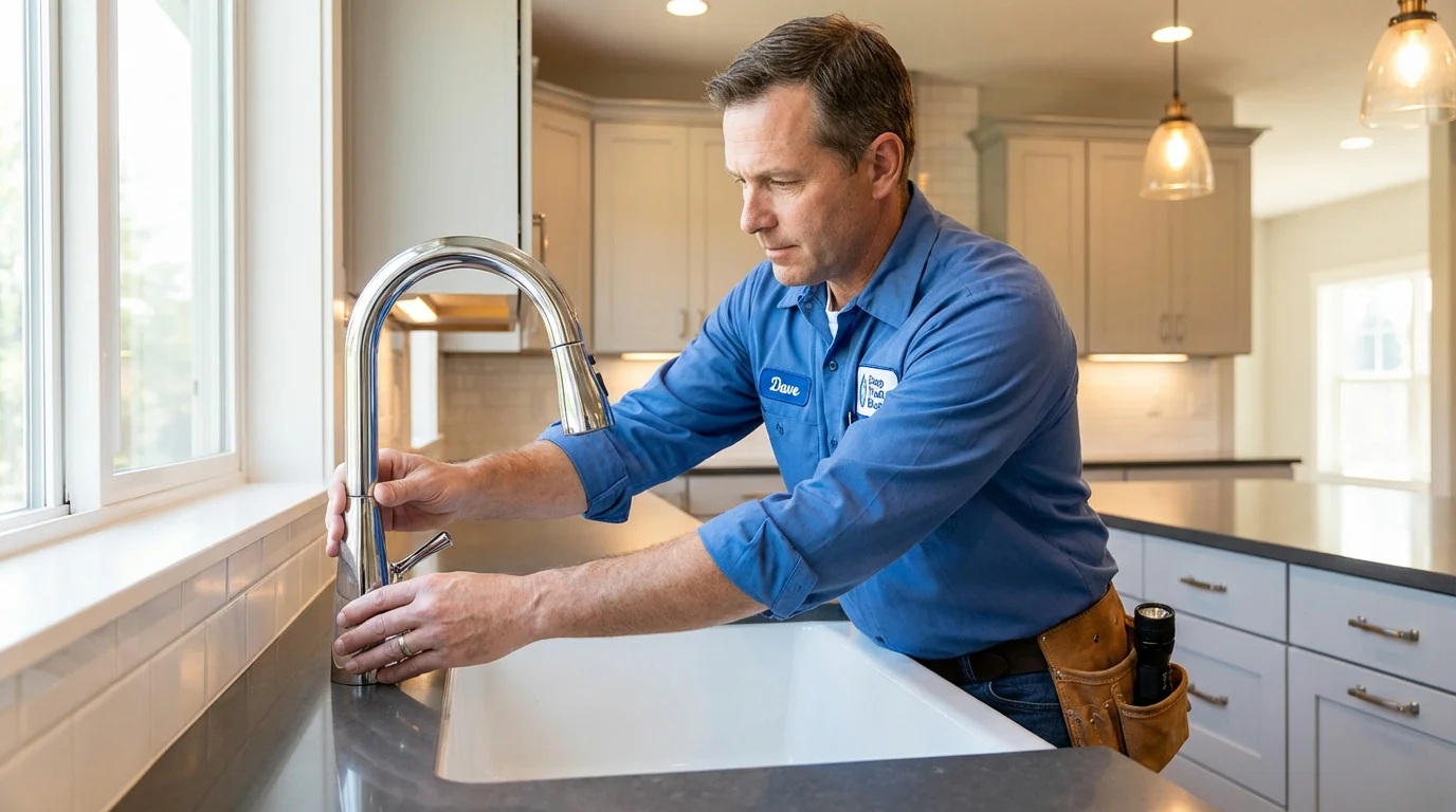 Kitchen faucet installation by Johns Plumbing LLC in Imperial Beach